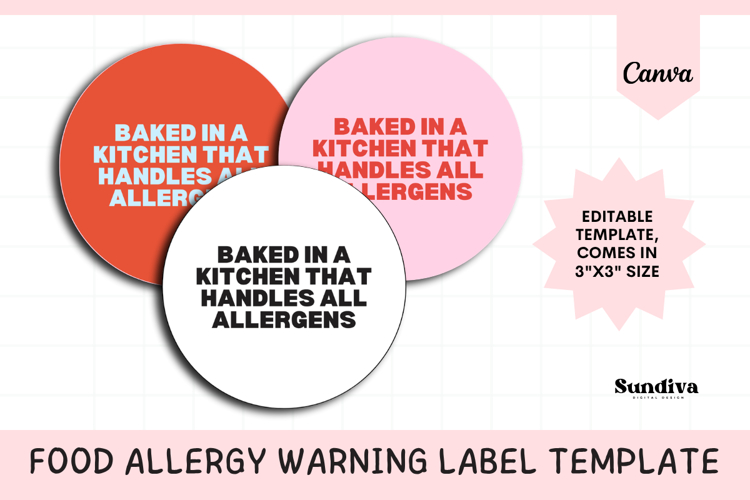 Food Allergy Warning Label Canva Template 8