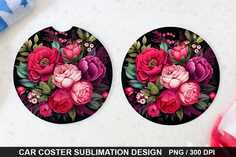 Bouquet Flowers - Coaster Sublimation Design