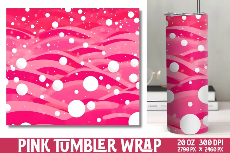 Pink Digital Paper Tumbler Wrap
