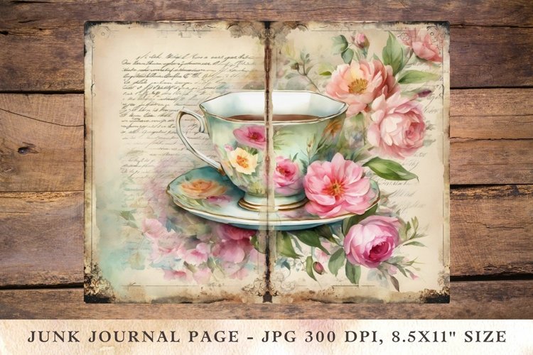 Printable Junk Journal Pages tea and cake party 16