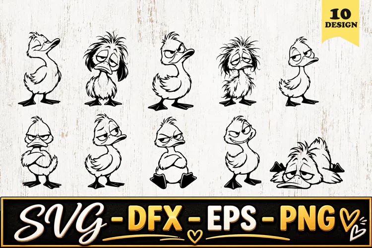 Grumpy Duck Expressions SVG PNG