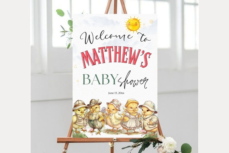 Baby Shower Welcome Sign Template 218 example image 1