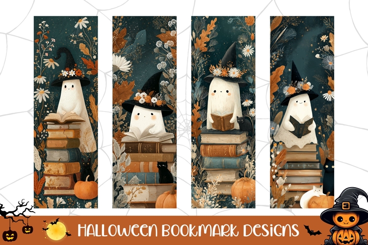 Kids Halloween Bookmark PNG, Magic Books Bookmark Designs