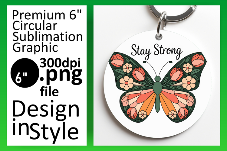 Lovely Round Design Car Coaster , Butterfly