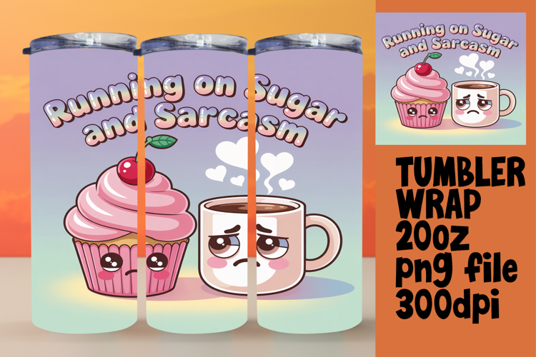 LUXURIOUS 20oz Tumbler Template , Kawaii Food