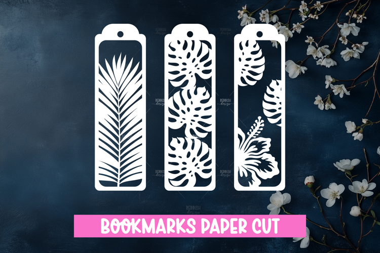 3 Floral Bookmarks Paper cut SVG Laser cut,Cricut,Silhouette