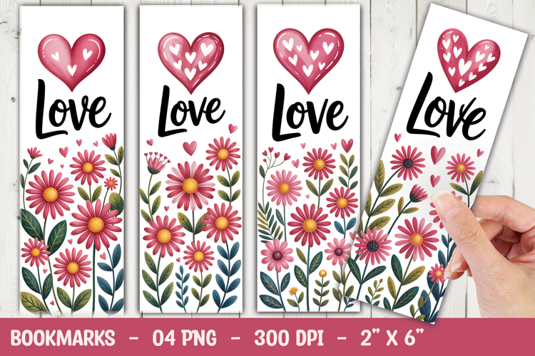 Love Floral Bookmark Sublimation