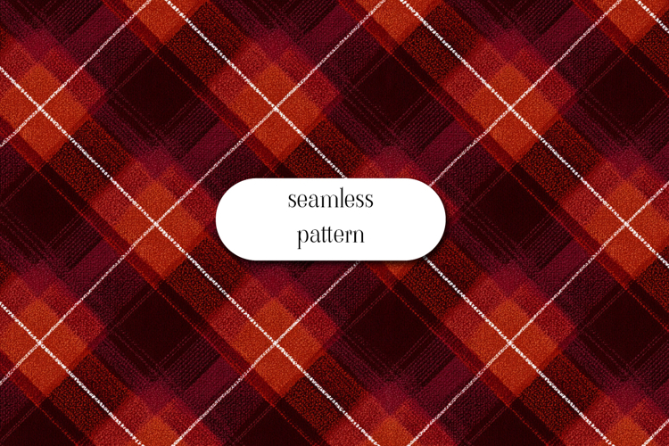 Warm Red and Orange Seamless Diagonal Tartan Pattern