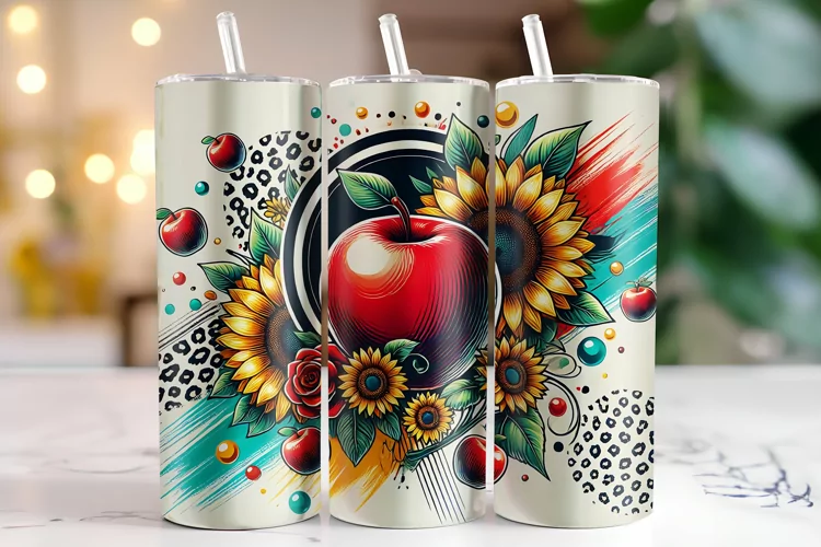 Apple Tumbler Wrap | Sublimation | Tumblers