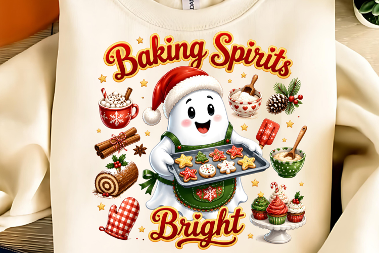 Baking Spirits Bright PNG, Trending Christmas PNG, Christmas