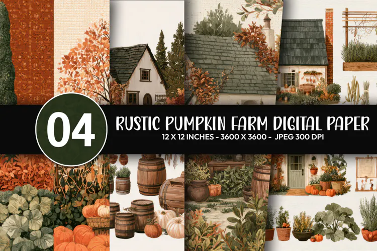 Rustic Pumpkin Farm Digital Paper
