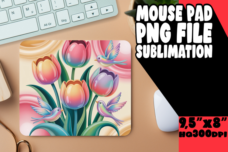 Cheerful Desk Mat Sublimation, Birds