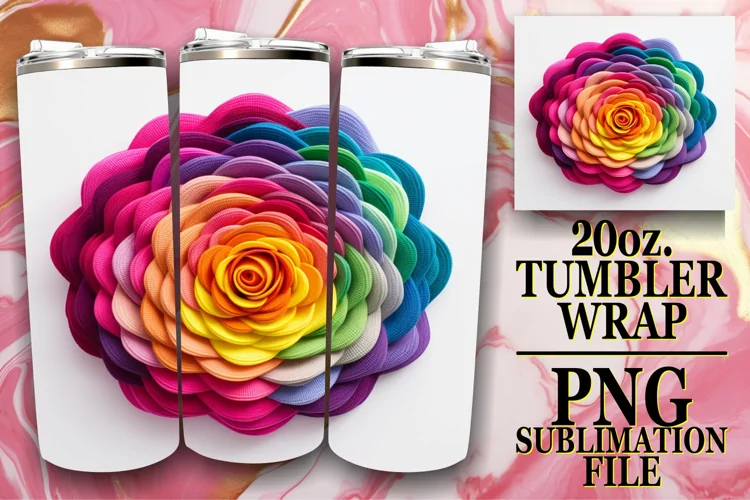 Exotic 3D Flower Art Tumbler 20oz