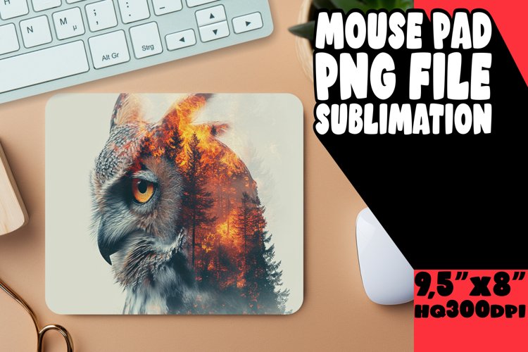 Wilderness Blaze Animal Mouse Pad - Sublimation, Abstract example image 1