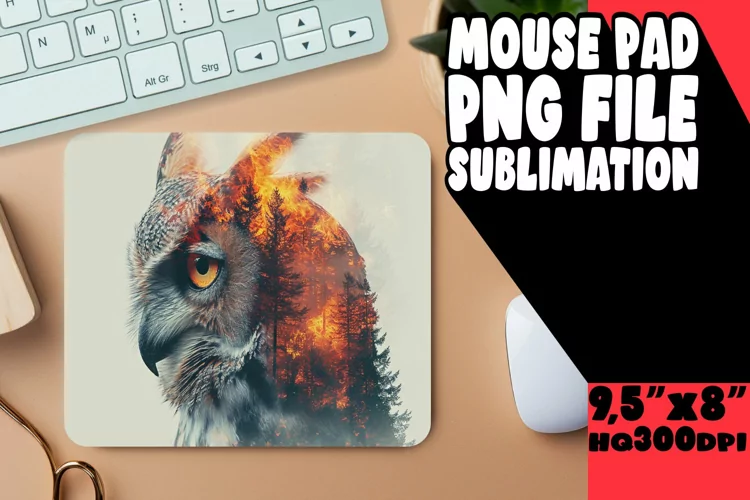 Wilderness Blaze Animal Mouse Pad - Sublimation, Abstract