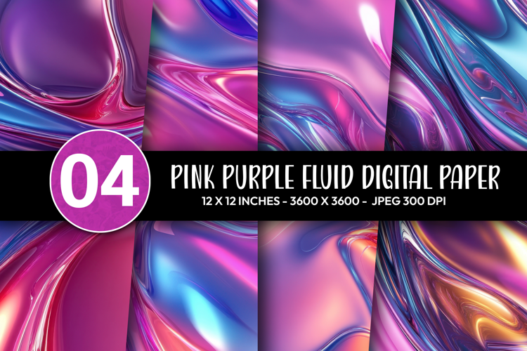 Pink Purple Fluid Digital Paper