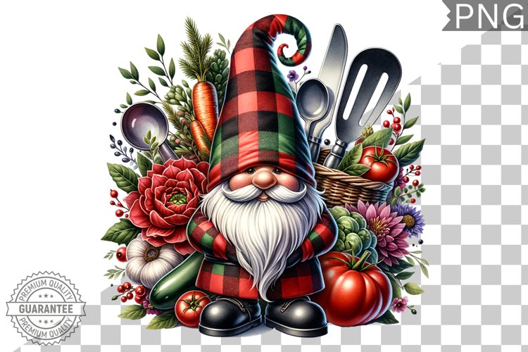 Christmas kitchen Gnome Sublimation - Clipart PNG Design