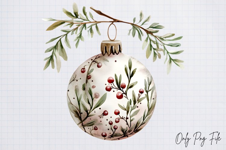 Watercolour Rustic Christmas Clipart PNG