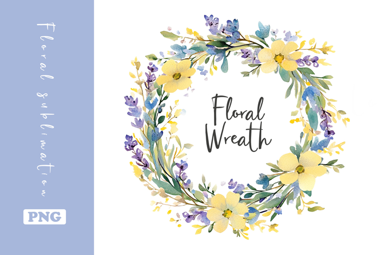 Watercolor Lovely Wildflower Wreath Clipart