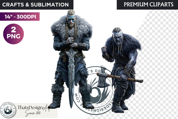 Viking Mythology Giants Clipart, Norse Jotuns gods