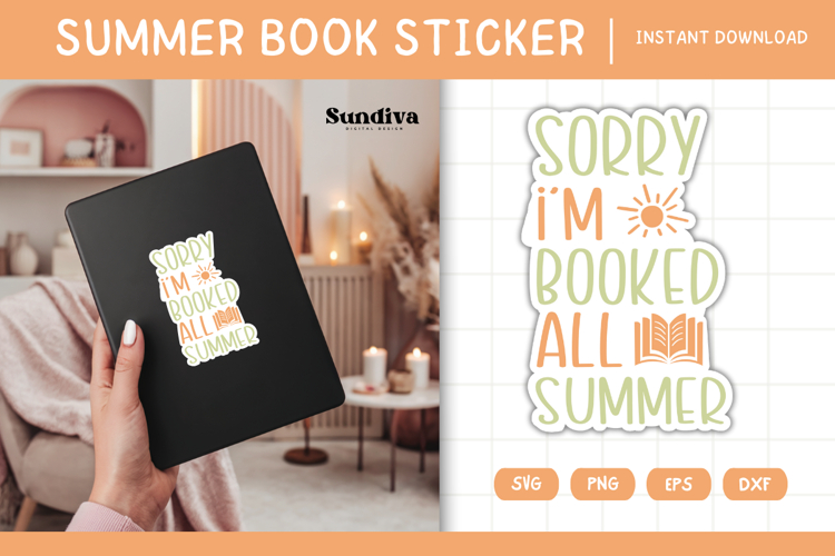 Printable Summer Book Lover Sticker | Booked All Summer