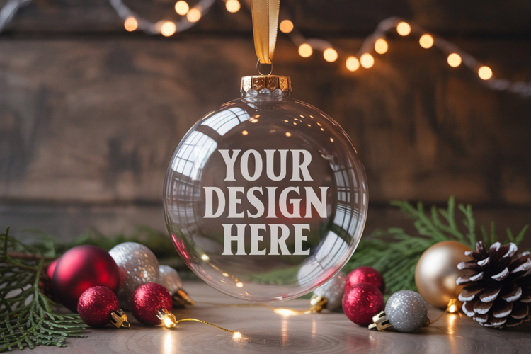 Acrylic Christmas Ornament Mockup , christmas ornament mocku