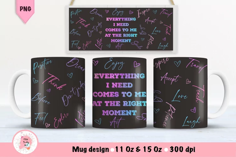 Affirmation Mug Wrap For 11 oz and 15 oz | Png Self Love