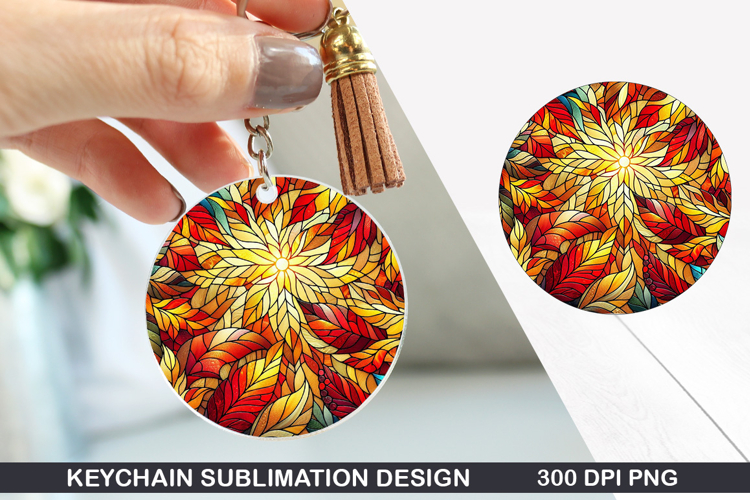 Flower Keychain Sublimation - Spring Keychain PNG Design