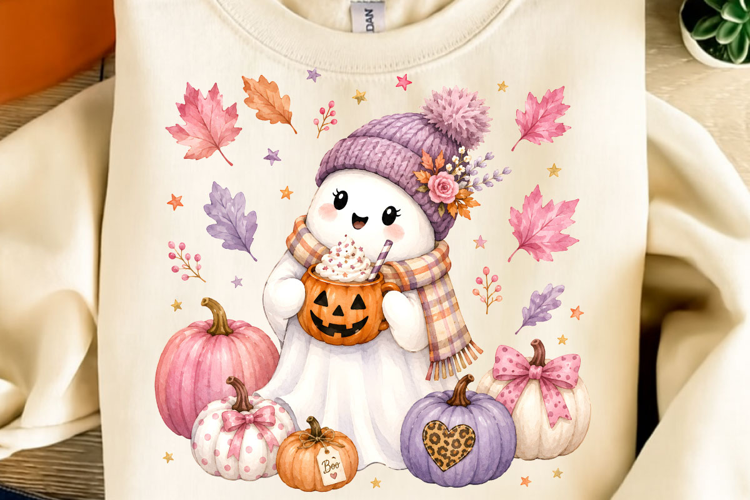 Funny Ghost Halloween PNG, Spooky Season Halloween PNG, Fall