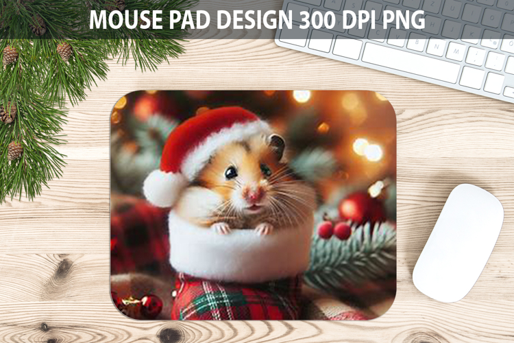 Christmas Mouse Pad Sublimation - Animal PNG Design