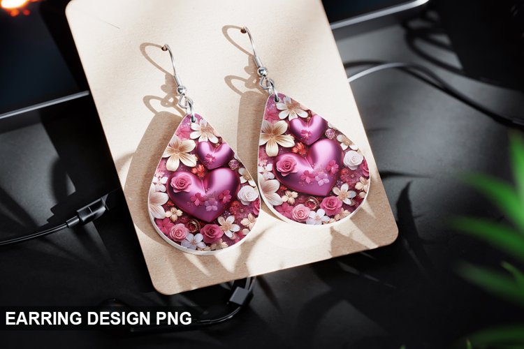 Valentines Day Teardrop Sublimation- Valentines Day Earring