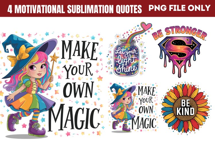 Motivational Sublimation Quotes Clipart PNG
