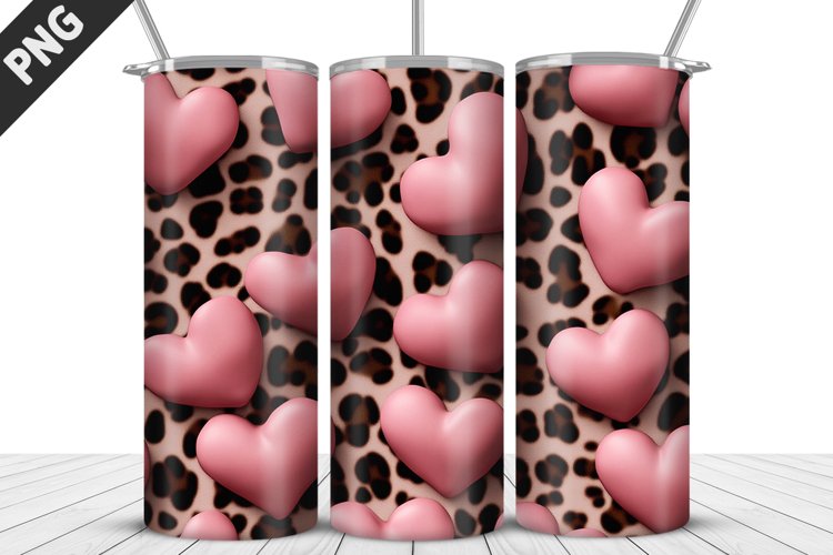 Lovely Hearts Tumbler Design | Valentine's Day Tumbler Wrap example image 1