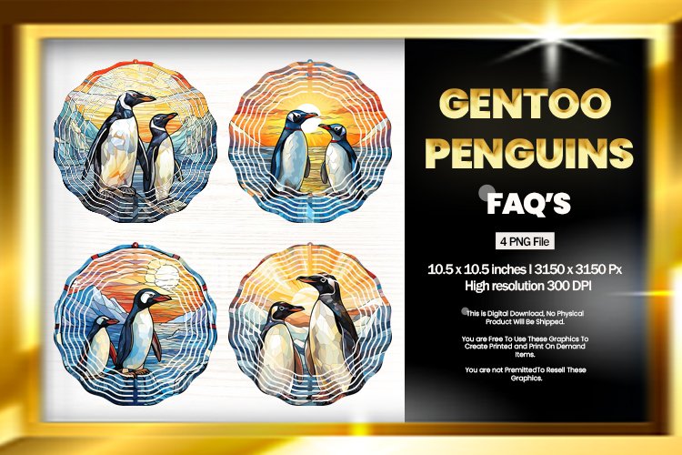 Gentoo Penguins Wind Spinner Sublimation - 04 Variation example image 1