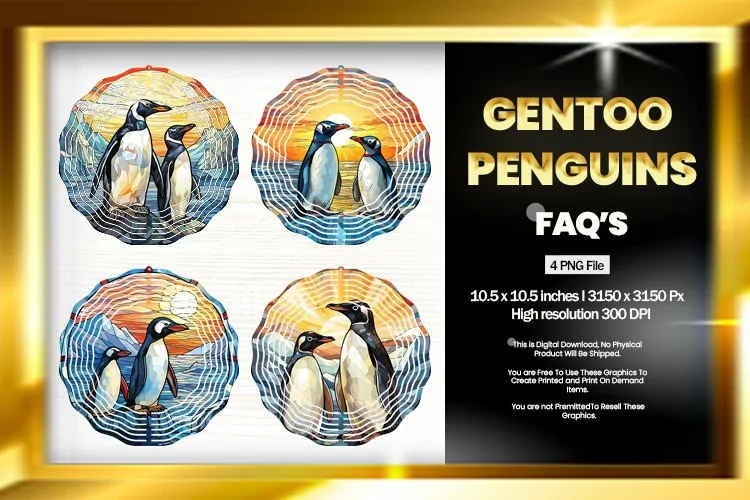 Gentoo Penguins Wind Spinner Sublimation - 04 Variation