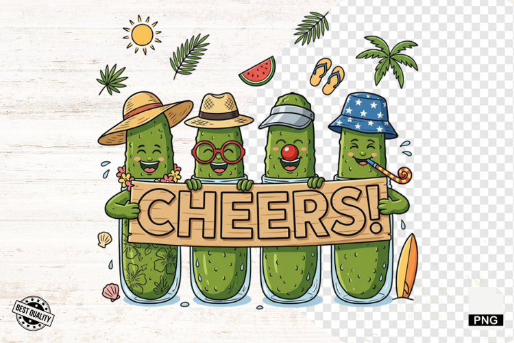 Summer Beach Pickles Clipart