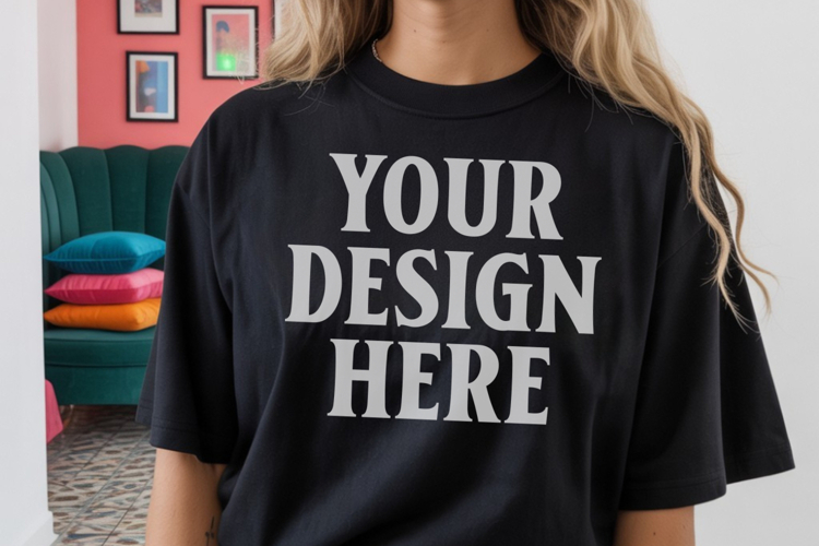 Black Tshirt Mockup Image 21