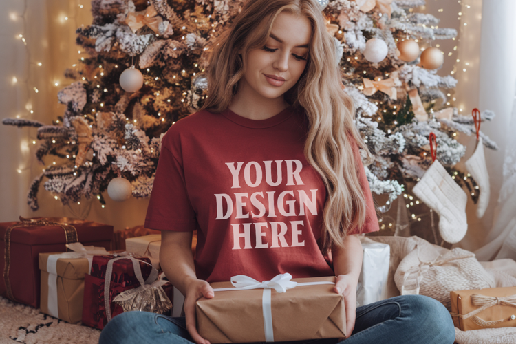 Brick Christmas Comfort Colors 1717 T-shirt Mockup