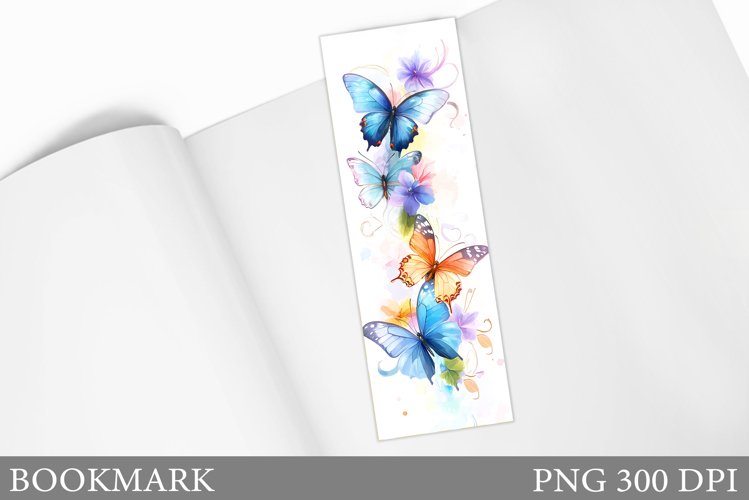 Butterfly Bookmark Sublimation. Flowers Bookmark Design example image 1