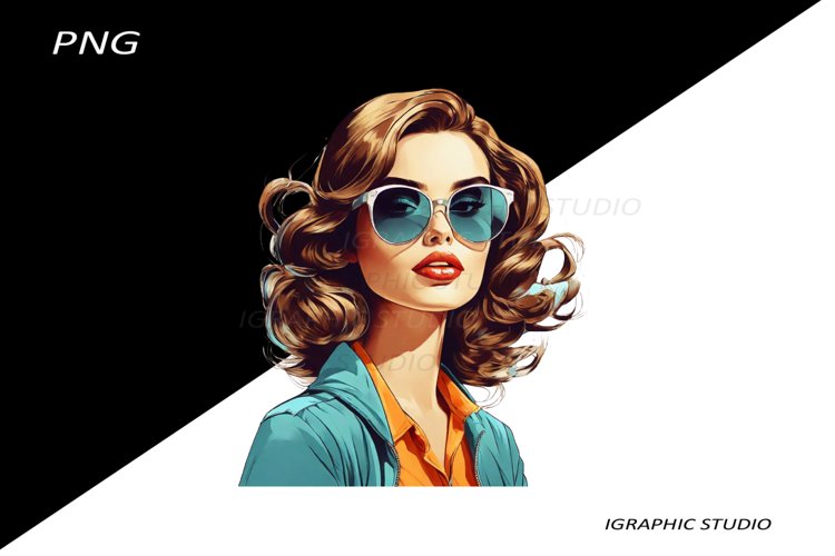 Retro Comic Style Pop Art Girls Clipart Png