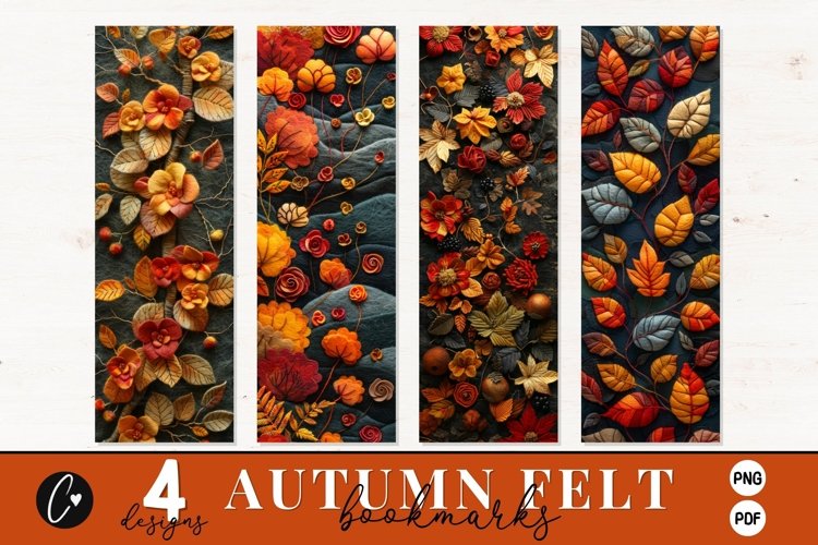 3D Autumn Felt Printable Bookmark Designs example image 1