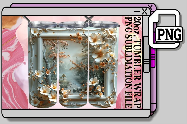 Nature's Bloom Tumbler Sublimation 20oz example image 1