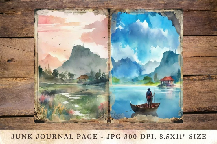 Printable Junk Journal landscape 6