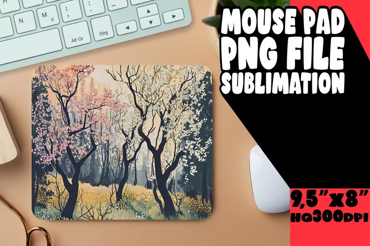 Tranquil Grove: Tree Pattern Mouse Pad