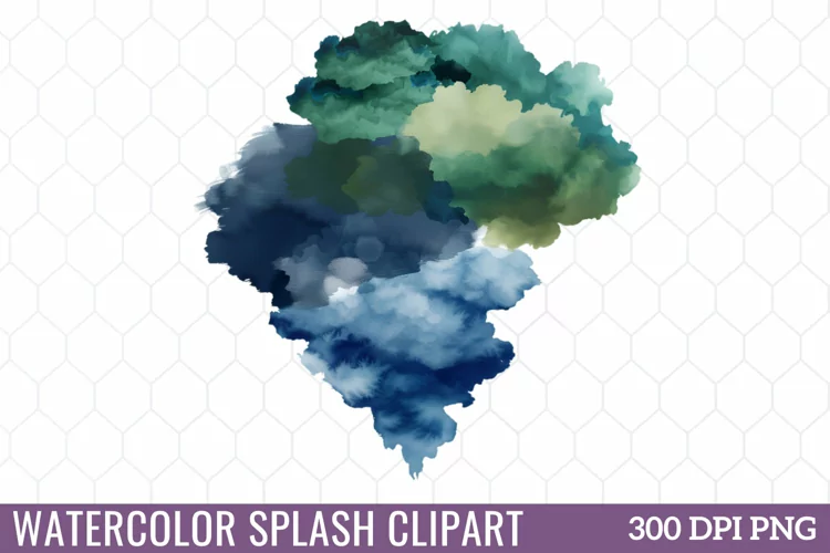Watercolor Splashes Clipart