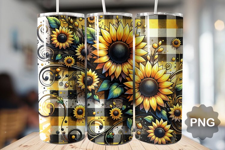 Sunflower Tumbler Sublimation - 20 Oz Skinny Tumbler