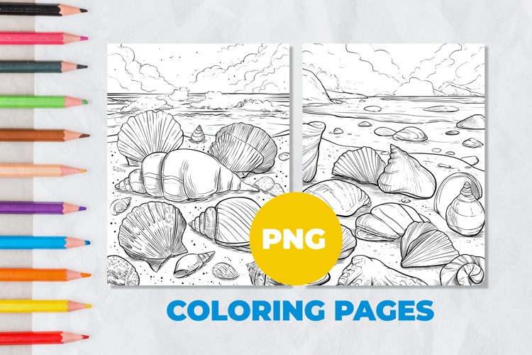 Shell on the shore Coloring Pages | Coloring book