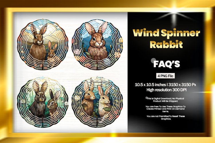Rabbits Wind Spinner Sublimation - 04 Variation example image 1