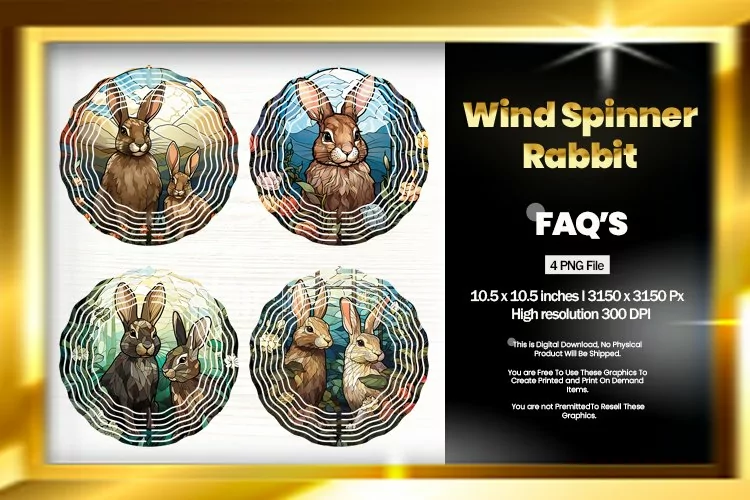 Rabbits Wind Spinner Sublimation - 04 Variation