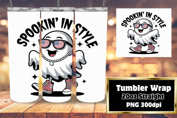 GREAT GIFT 20oz Tumbler Wrap , Funny Ghost